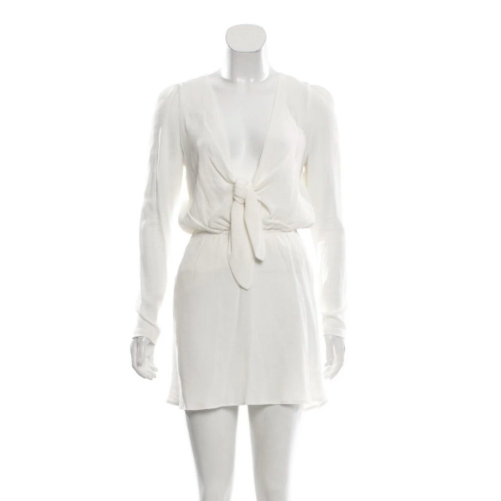 White Stone Cold Fox Long Sleeve Mini Dress